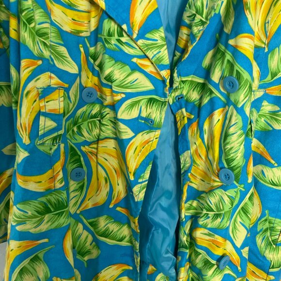 ⭐️Banana Fruit Trench Coat Hipster Boho Beach Bohemian Artsy Snack Hippie Jacket - Picture 3 of 5